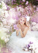 portrait of a bride with a bouquet of lilacs