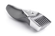 Photo: close-up of a modern hair clipper isolated on white close-up of a modern hair clipper isolated on white