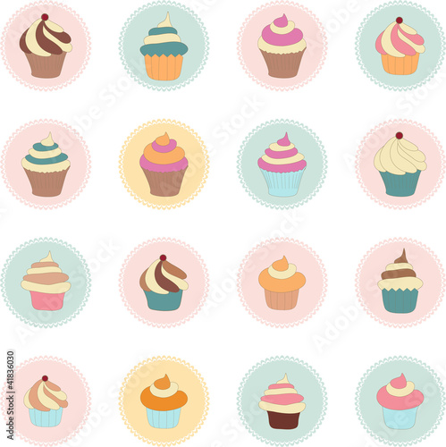 Vetor: Set of cupcakes Set of cupcakes