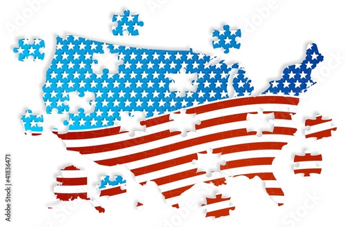 Illustration: Jigsaw puzzle USA Jigsaw puzzle USA