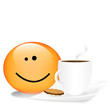 Vector: smiley - kaffee trinken smiley - kaffee trinken