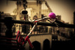 The Magere Brug, Amsterdam. Bike close up