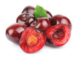 cherries and half of cherry isolated