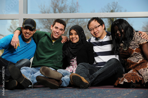 Photo: Diverse Group of Students smiling and having a good time Diverse Group of Students smiling and having a good time