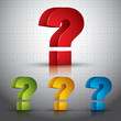 3d question mark vector icon, set of color versions. 3d question mark vector icon, set of color versions.