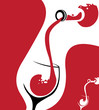 Pouring wine concept