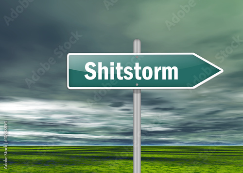 Ilustración: Signpost "Shitstorm" Signpost "Shitstorm"