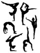 Girls gymnasts silhouettes