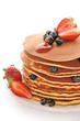 Pancakes with strawberry and blueberries Pancakes with strawberry and blueberries
