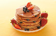 Pancakes with strawberry and blueberries Pancakes with strawberry and blueberries