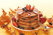 Pancakes with strawberry and blueberries Pancakes with strawberry and blueberries