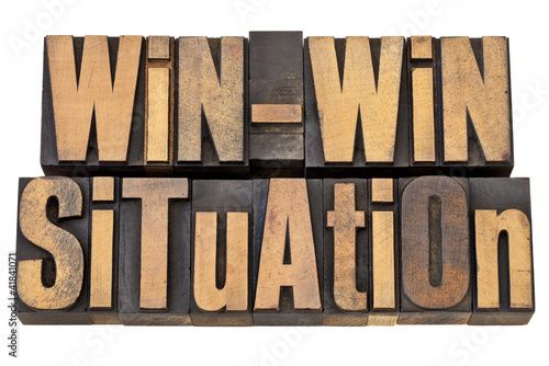 Photo: win-win situation in wood type win-win situation in wood type