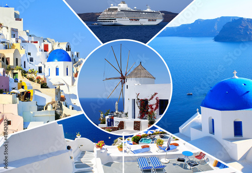 Photo: Set of summer photos in Santorini island, Greece Set of summer photos in Santorini island, Greece