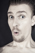 profile of man with funny face