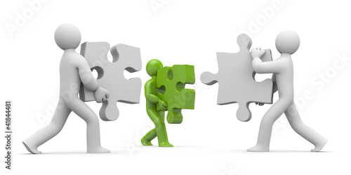Illustration: Persons with puzzles Persons with puzzles