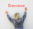 bienvenue, écriture d'enfant