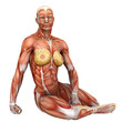muscle woman on the floor