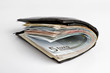 many banknotes in wallet