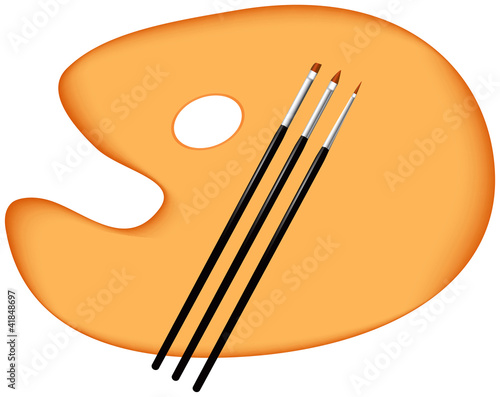 Vektor: Palette and brushes Palette and brushes