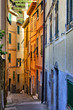 Colorful narrow street in the Cinque Terre, Italy