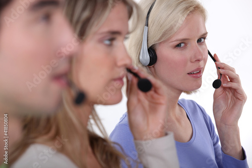 Photo: employees in call center employees in call center