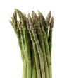 close-up of asparagus on white background