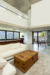 beautiful modern house in cement, interior, living room