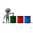 Colorful recycle bins ecology concept with isolated background Colorful recycle bins ecology concept with isolated background