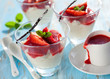 rice pudding with strawberry