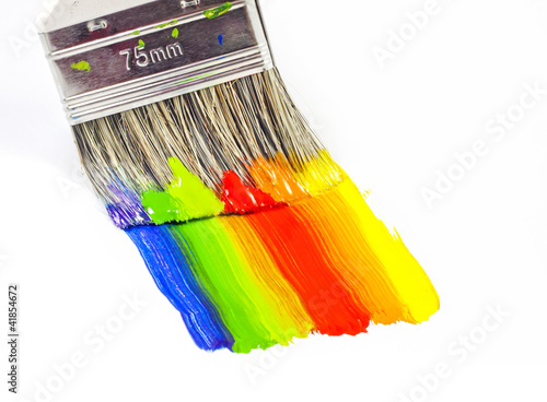 Photo: Paint brush on the white background Paint brush on the white background