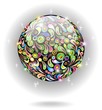 Vector: Icona Globo Cristallo Colori-Colorful Crystal Globe-Vector Icona Globo Cristallo Colori-Colorful Crystal Globe-Vector