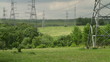 high voltage power pylons.