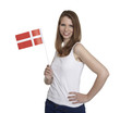 Female Fan shows danish flag