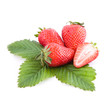 Strawberries with leaf