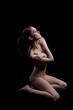 nude sexy woman sit at dark