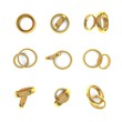 Illustration: a set of wedding rings a set of wedding rings