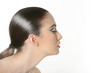 studio portrait of young beautiful woman with bright makeup isol