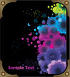 composicion de flores neon en vector