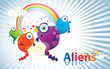 aliens de color en vector