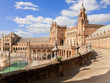 Ornate building in Plaza de Espana, Seville, Spain
