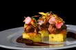 Pigs cheeks with potato cake, new nordic cooking from denmark