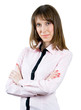 Successful business woman. Isolated over white background