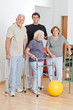 Portrait Of Disabled Senior People With Trainer Portrait Of Disabled Senior People With Trainer