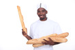 Baker with baguettes