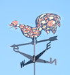 cock decorative on the roof of the arrow. Weather vane