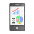 Mobile phone smartphone chart pie graph craft by cork board