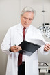 Optometrist Checking the Prescription