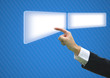 Business hand pointing blank screen empty
