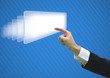 Business hand pointing screen blank empty