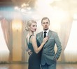 Retro couple in luxury interior